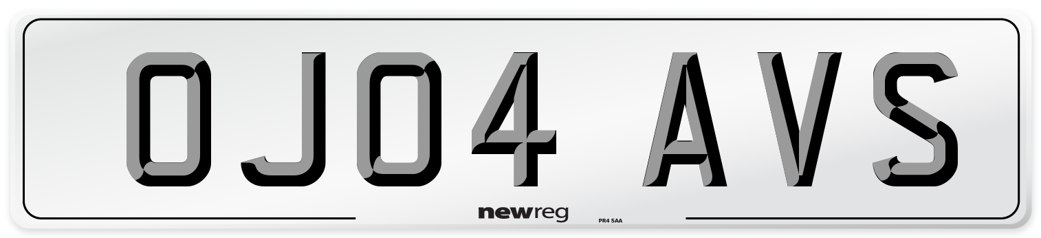 OJ04 AVS Number Plate from New Reg